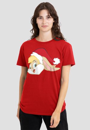 Cotton Soul, LOONEY TUNES LOLA BUNNY SANTA HAT - Print T-shirt - red
