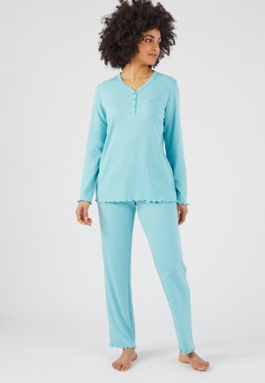INTERLOCK  DOUCE ET SOUPLE SET - Nachtwäsche Set - turquoise grisé