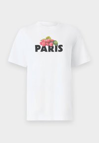 Oversized Paris Raspberry Graphic Tee - Potiskana majica - brilliant white
