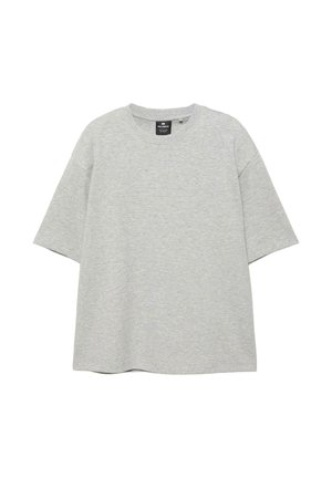 PULL&BEAR, BOXY INTERLOCK - T-SHIRT - T-shirt basic - grey