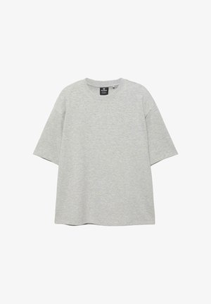 PULL&BEAR, BOXY INTERLOCK - T-SHIRT - T-shirt basic - grey