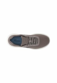 Gray sneaker featuring a mesh upper, round toe, lace-up design, and a cushioned insole labeled "Air Memory Foam." White rubber outsole.