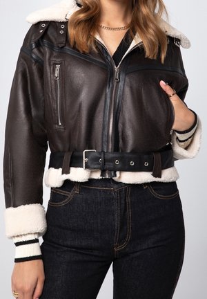 Giacca in similpelle - dark brown