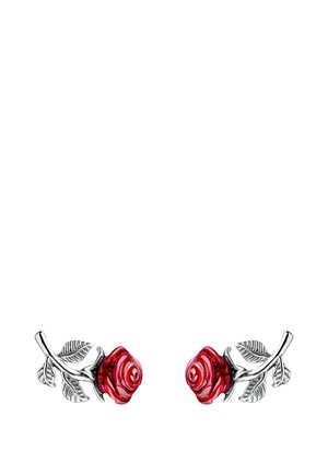 Ohrringe - rot silberfarben