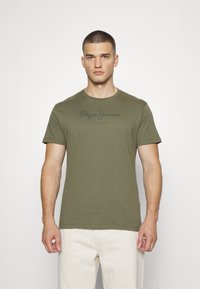 Pepe Jeans EGGO - Apdrukāts T-krekls - military green