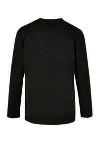 Langärmliges schwarzes T-Shirt aus Baumwolle. Mit Rundhalsausschnitt und einfarbiger Gestaltung ohne sichtbare Muster oder Akzente.