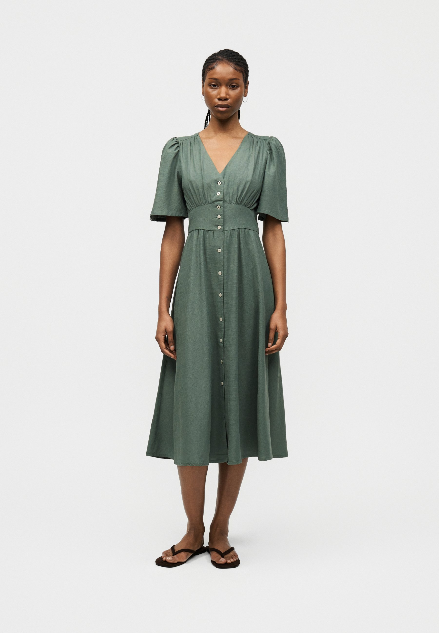 what makeup to wear with green dress Piper Eyelet Midi Dress main image 0