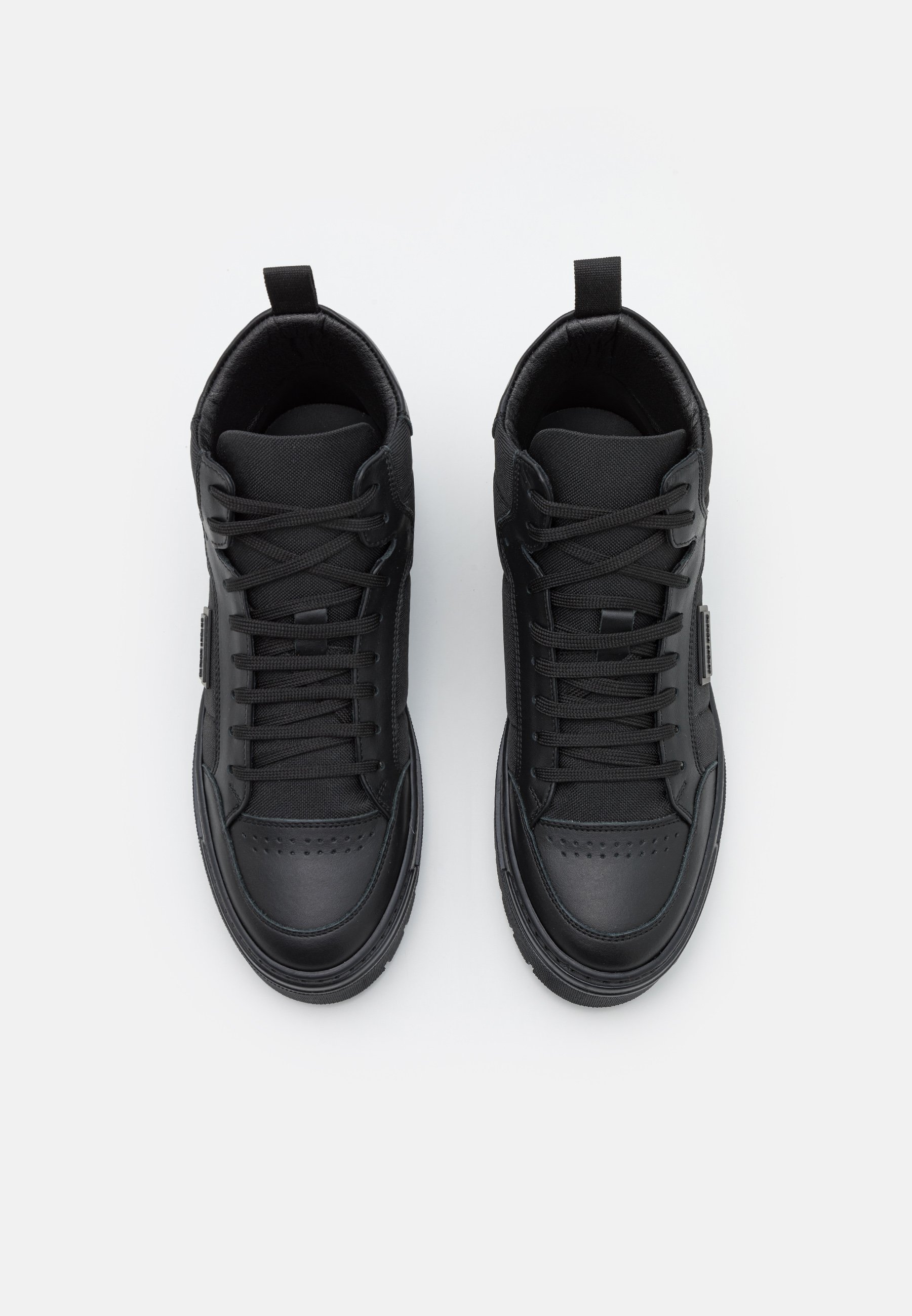 Antony Morato SNEAKER METAL BOLD MID IN COTTON BLEND FABRIC AND CALF  LEATHER.3 - Sneakers hoog - black/zwart - Zalando.nl