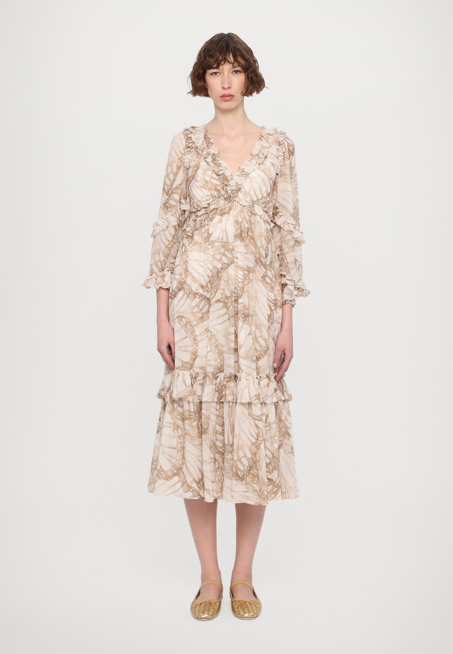 Needle & Thread FLUTTER LONG SLEEVE BALLERINA DRESS - Occasion wear -  chestnut/light brown - Zalando.co.uk