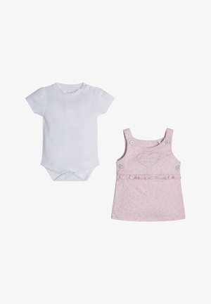 SET - Jersey dress - white/light pink