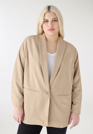 SCOLLO SCIALLATO - Cappotto corto - beige scuro
