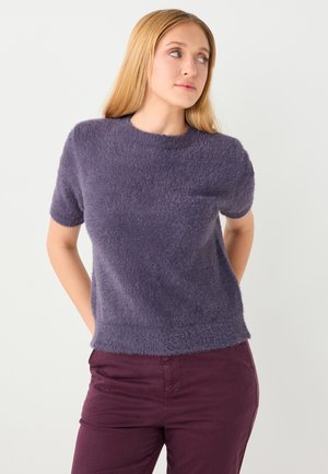 STRAIGHT CUT SHORT-SLEEVED WITH BIKE NECK - T-Shirt basic - purple