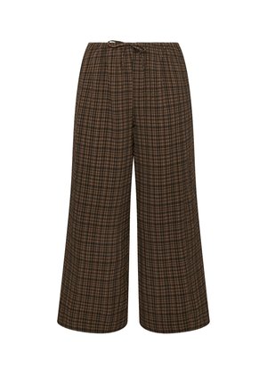 Yours Clothing, PLUS SIZE WIDE LEG TROUSERS - Pantaloni - dark brown