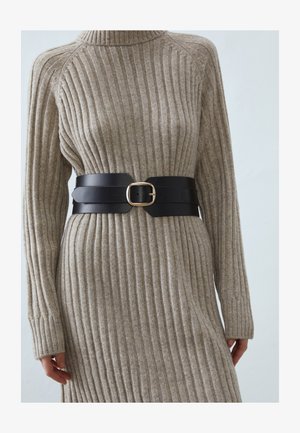LEATHER - Ceinture taille haute - black/gold-coloured
