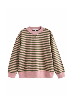 STRIPED RAW EDGE SEAM DETAILING CREW NECK - Ikdienas džemperis - pink khaki green