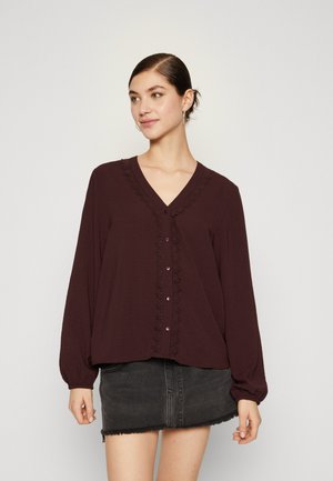 JDY JDYDIVYA V NECK SHIRT - Pluus - fudge