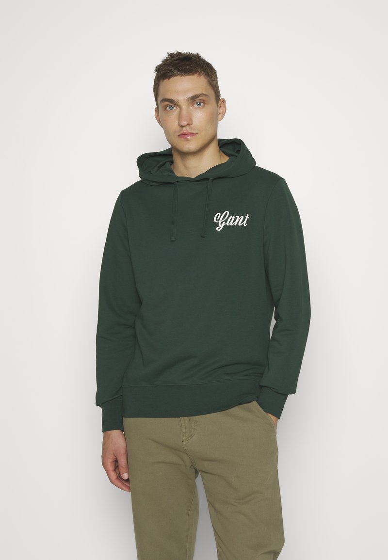 GANT SMALL GRAPHIC HOODIE - Hoodie - tartan green/dark green - Zalando.co.uk