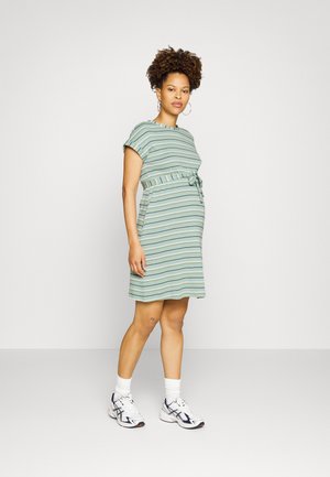 DRESS SHORT SLEEVE STRIPE - Vestido de malha - frosty green