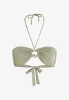 DNA RING HALTER - Horní díl bikin - oil green lurex