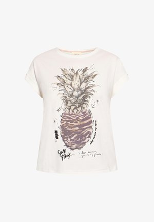 Cartoon, CARTOON MIT ÄRMELAUFSCHLAG PRINTSHIRT - T-shirt print - patch cream/beige