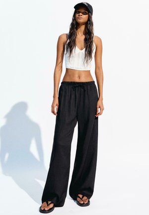 BLEND WITH AN ELASTICATED WAISTBAND - Pantalon classique - black
