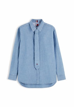 Tommy Jeans, TOMMY JEANS CHAMBRAY TIE SHIRT - Chemisier - denim light