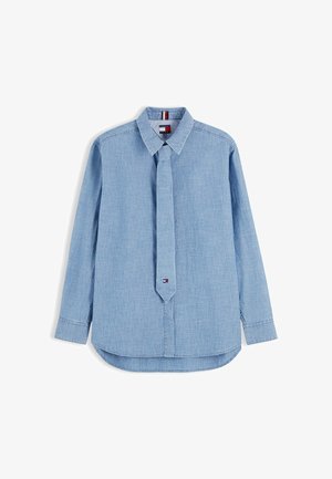 Tommy Jeans, TOMMY JEANS CHAMBRAY TIE SHIRT - Chemisier - denim light