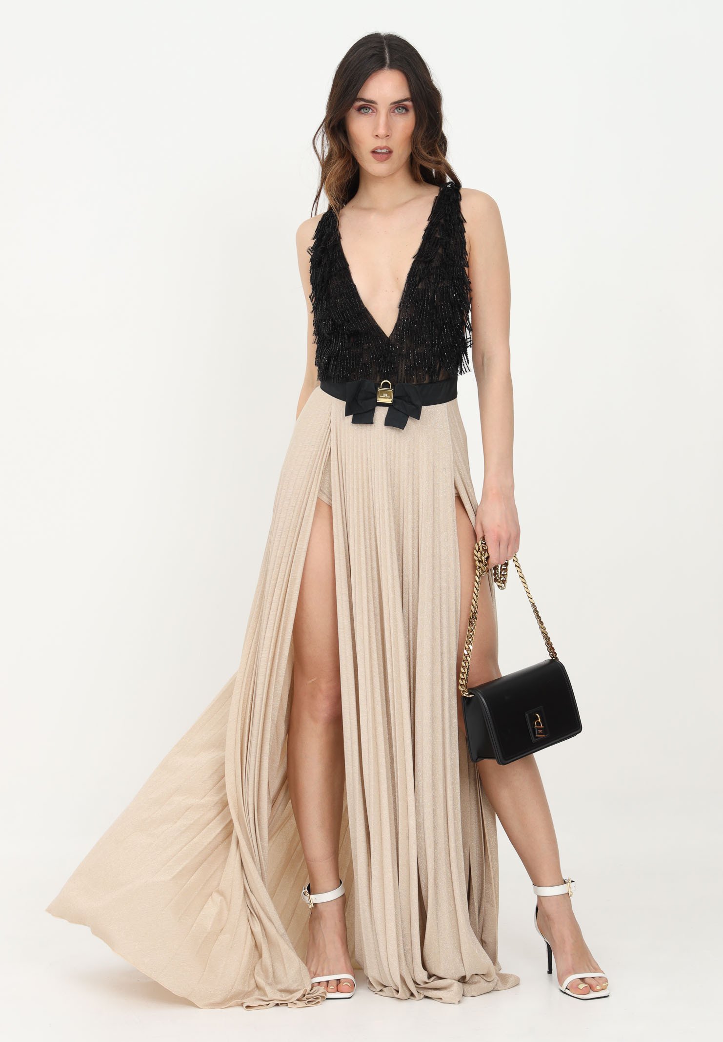 Elisabetta Franchi Abito da sera - nero oro/nero - Zalando.it