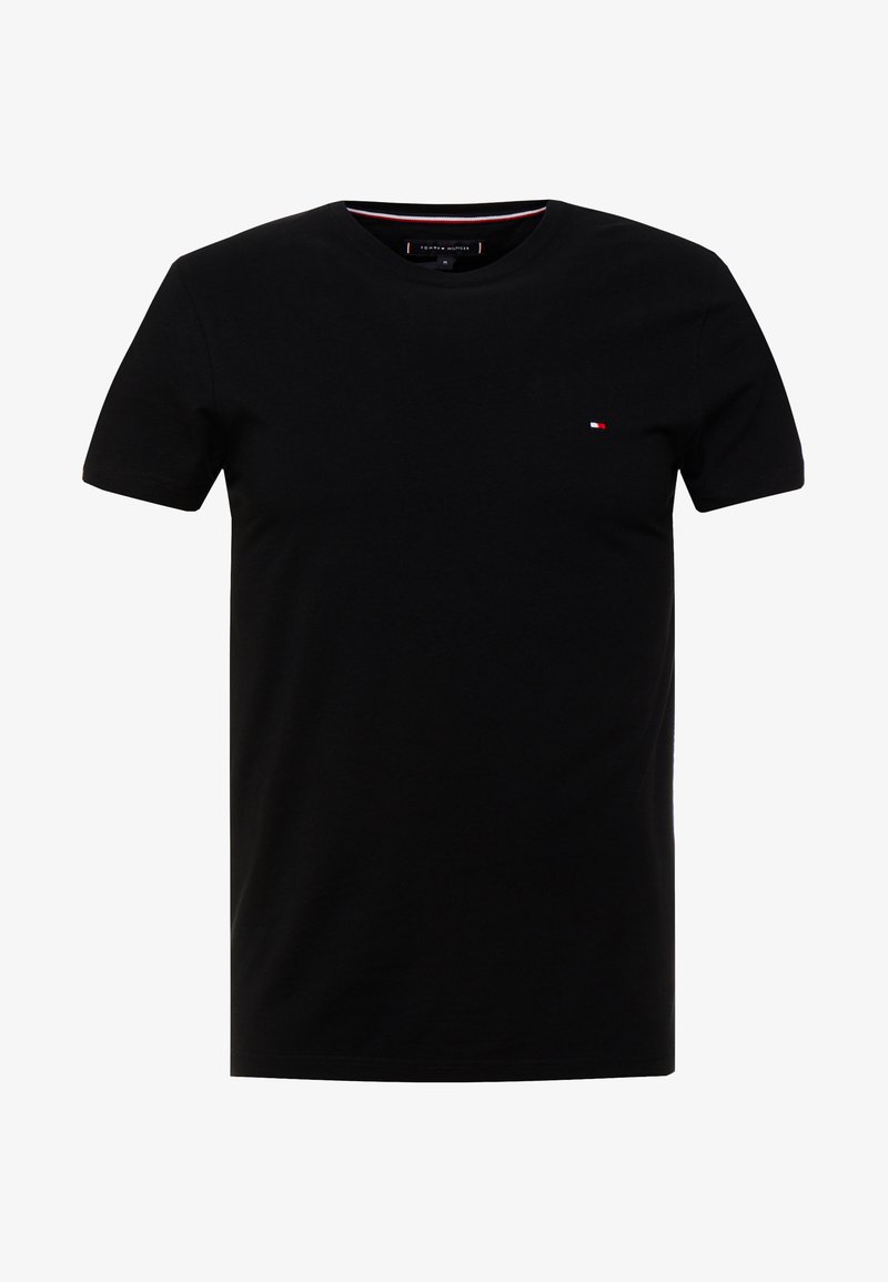 Tommy Hilfiger New Stretch Tee C Neck T Shirt Bas Flag Black Svart Zalando Se