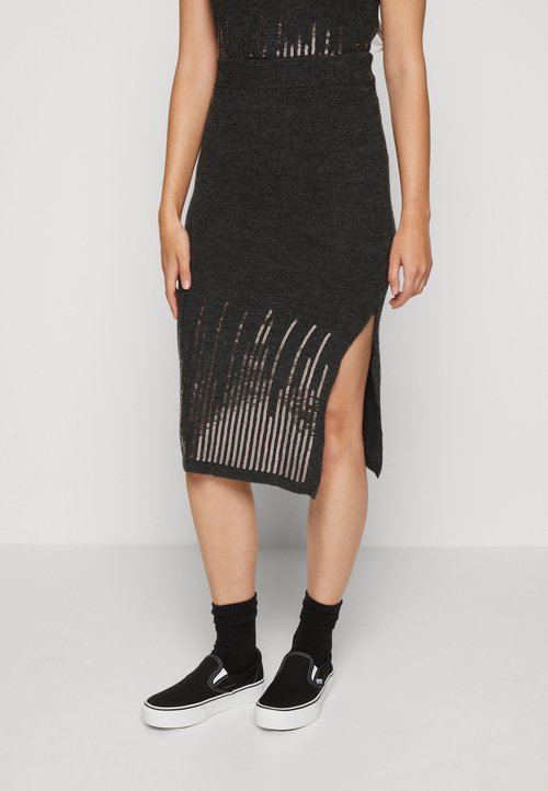 Pcroberta Hw Mini Sequins Skir Grey Denim