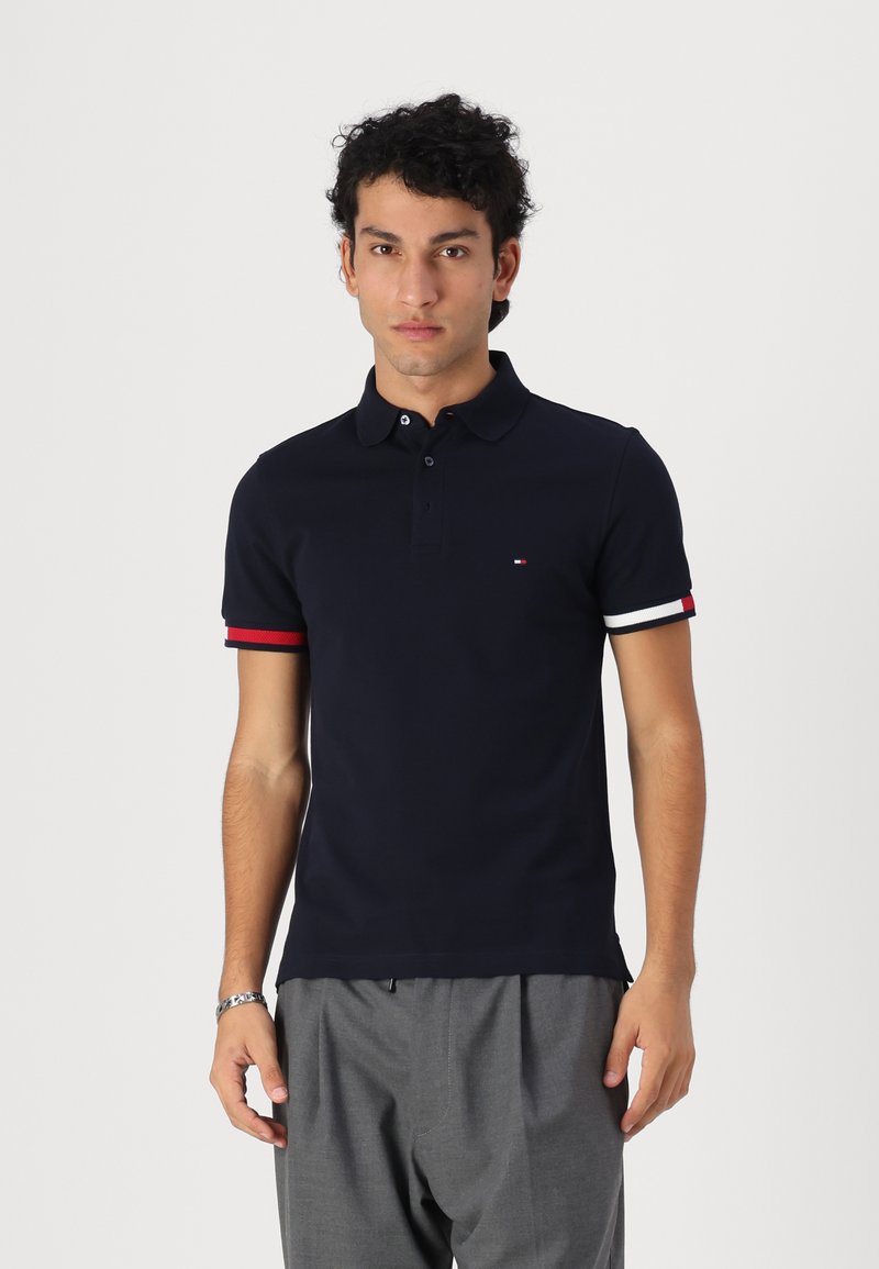 Tommy Hilfiger FLAG CUFF SLIM - Polo - desert sky