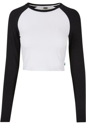 Urban Classics CROPPED RETRO BASEBALL LONGS - T-shirt à manches longues - white black