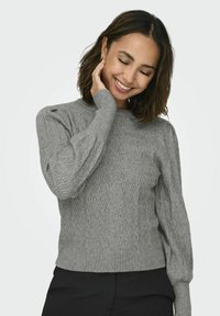 ONLY ONLKATIA STRUC PUFF ONECK - Trui - medium grey melange