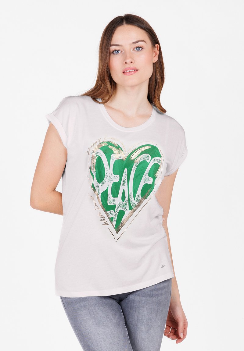 Key Largo WT MOTTO ROUND - T-shirt print - white
