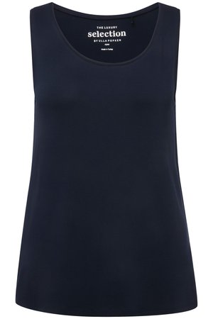 Ulla Popken, GROSSE GRÖSSEN BREIT TRÄGER RUNDHALS SEITENSCHLITZ -QUALITÄT - Top - dark blue