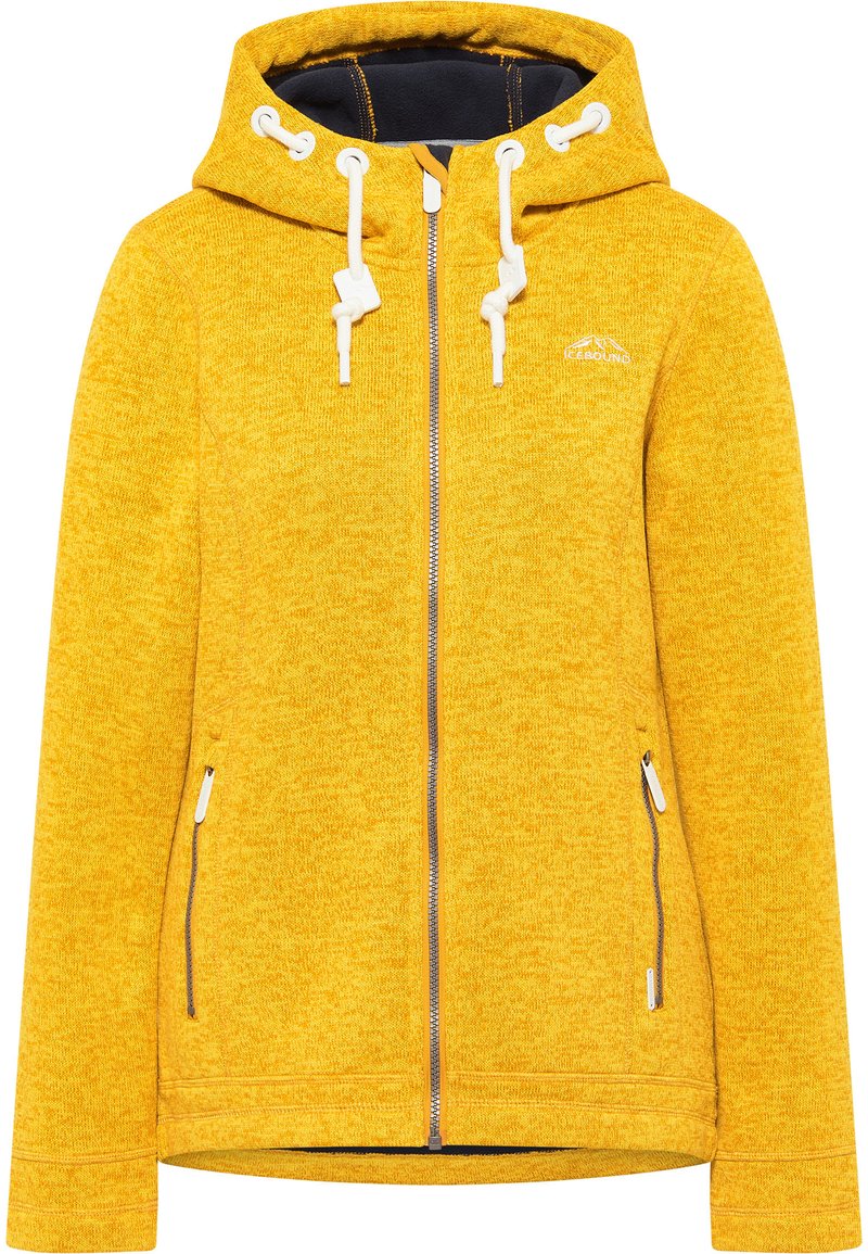 ICEBOUND Sweater met rits mosterdgeel
