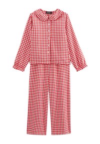 Monoprix MANCHES LONGUES COL CLAUDINE À CARREAUX SET - Pyjama - rouge