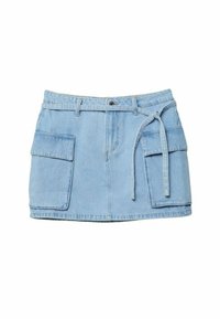 Stradivarius Gonna a campana - light blue denim