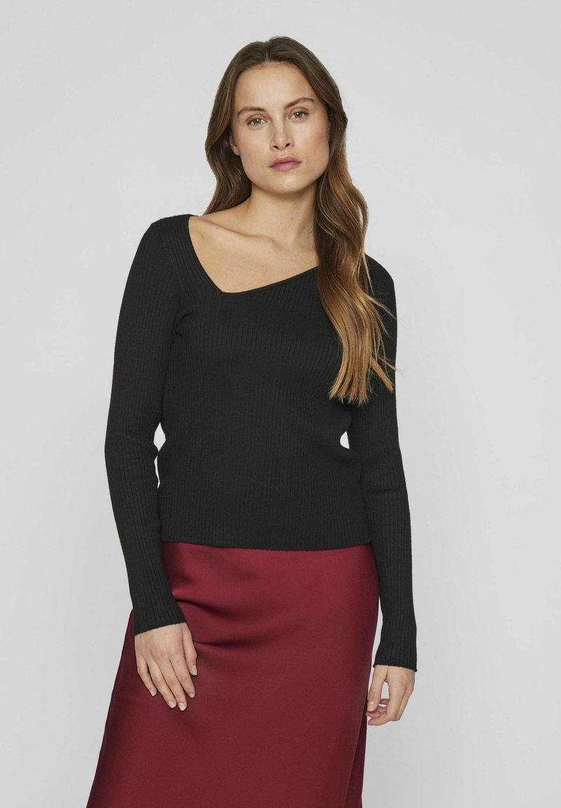 Maglia A Maniche Lunghe Vila Donna - Scollo A V, Vestibilità Ampia, Composizione Viscosa/nylon/poliestere