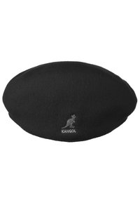 Berretto in lana nero Kangol con logo di un canguro ricamato al centro anteriore.