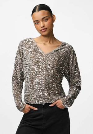 Pieces MIT LANGEN ÄRMELN PCKAM - Bluza - morel