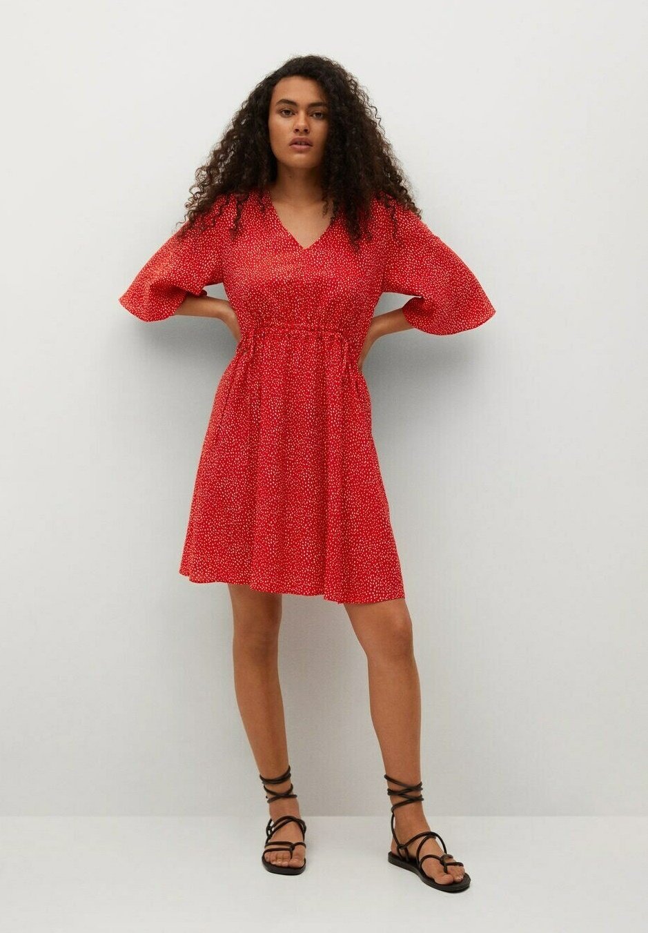 mango red gingham dress