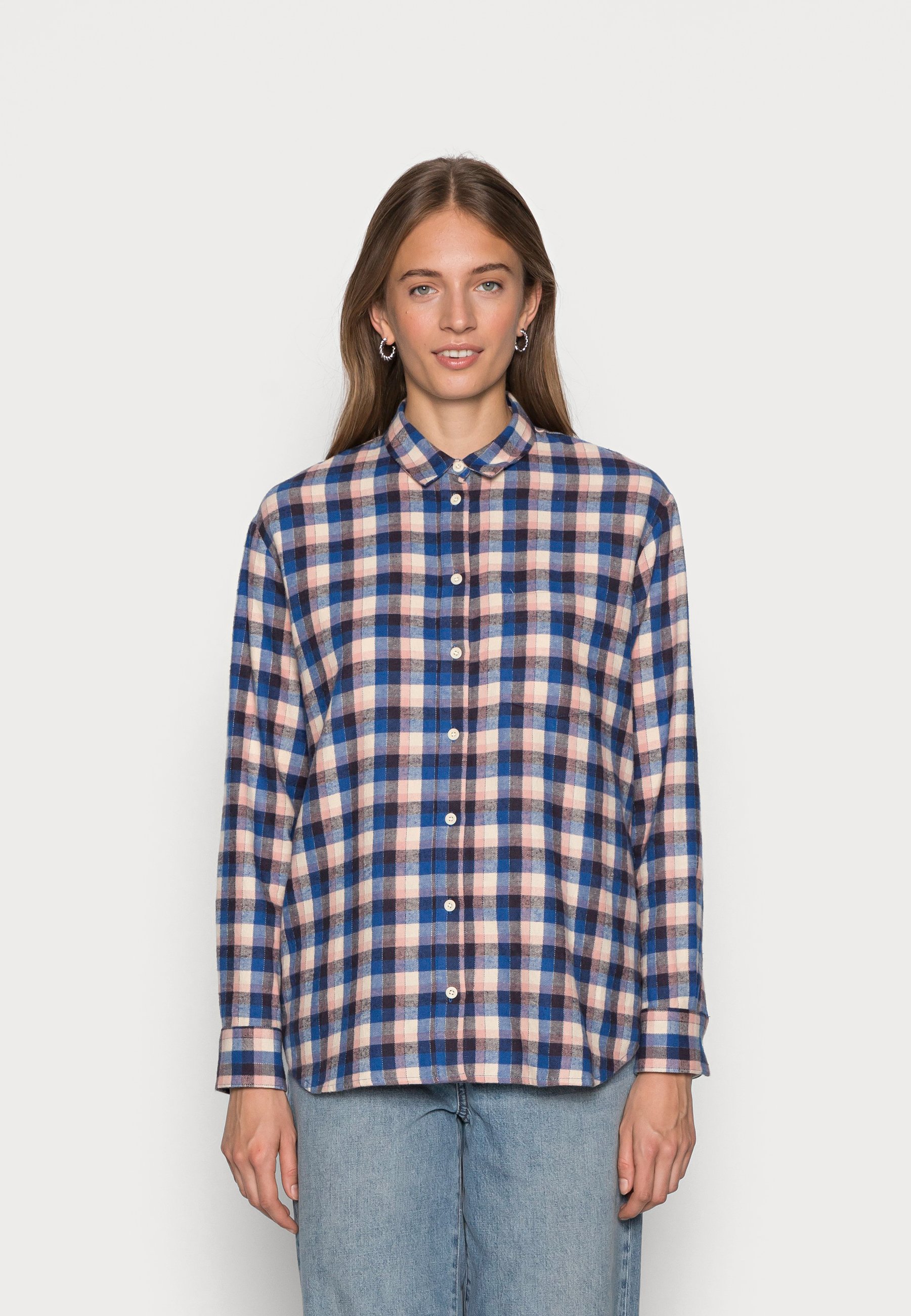 Damen SUNDAY BLUE PINK CHECK PLAID - Hemdbluse Damen SUNDAY BLUE PINK CHECK PLAID - Hemdbluse