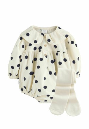 REGULAR FIT - BLOOMER ROMPER 2 PIECE SET - Glaustinukė - cream charcoal polka dot