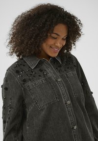 Kaffe Curve JAIDA  - Denim jacket - dark grey washed denim