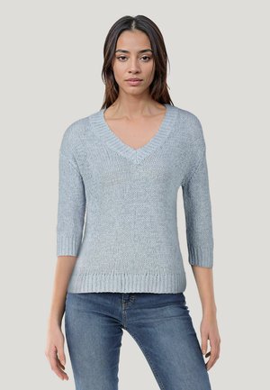 Strickpullover - rauchblau