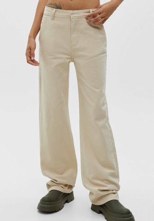 MID WAIST - Kalhoty - beige