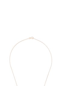 Cienki naszyjnik łańcuszkowy w kolorze różowego złota o delikatnym, zaokrąglonym wzorze i zapięciu na karabińczyk. Gładka tekstura, minimalistyczna estetyka.