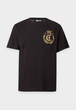 Just Cavalli, SMALL CROWN - Μπλουζάκι με στάμπα - black/gold-coloured
