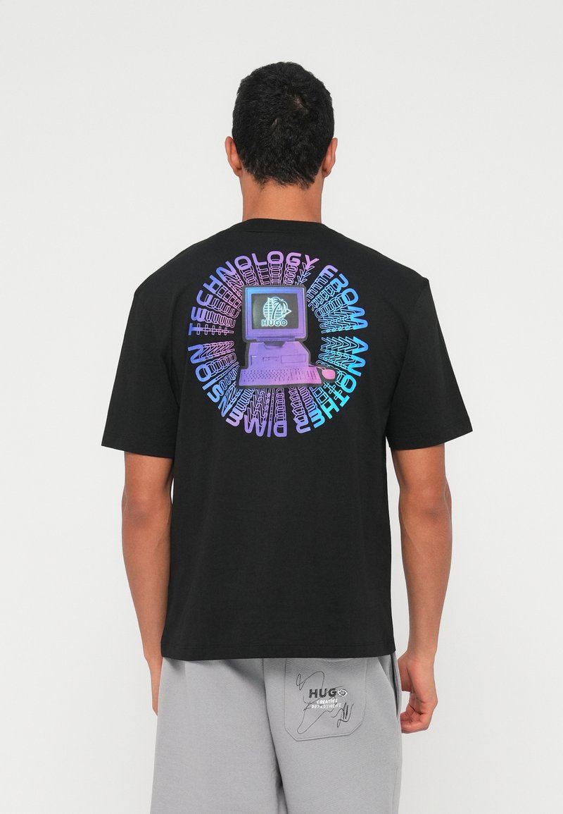 Boss T-shirt print zwart